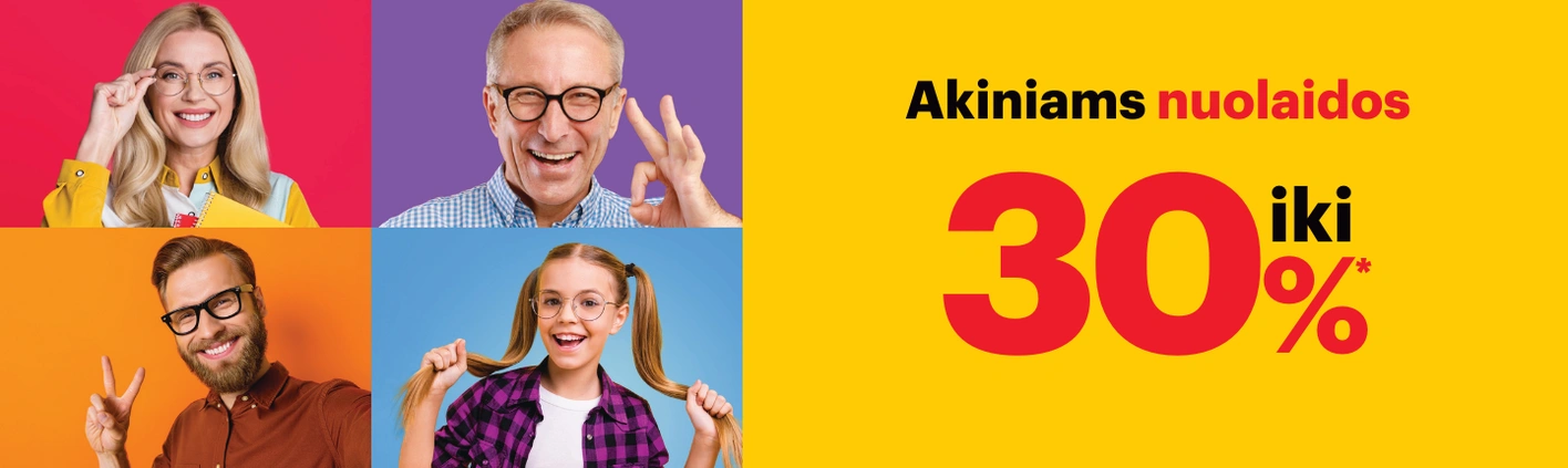Iki 30% korekciniams akiniams